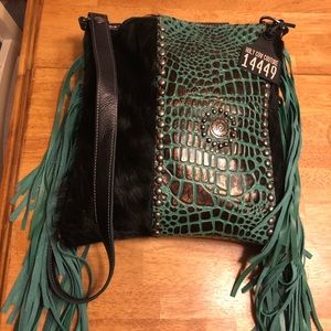 Holy Cow Couture Green and Black Crossbody Bag